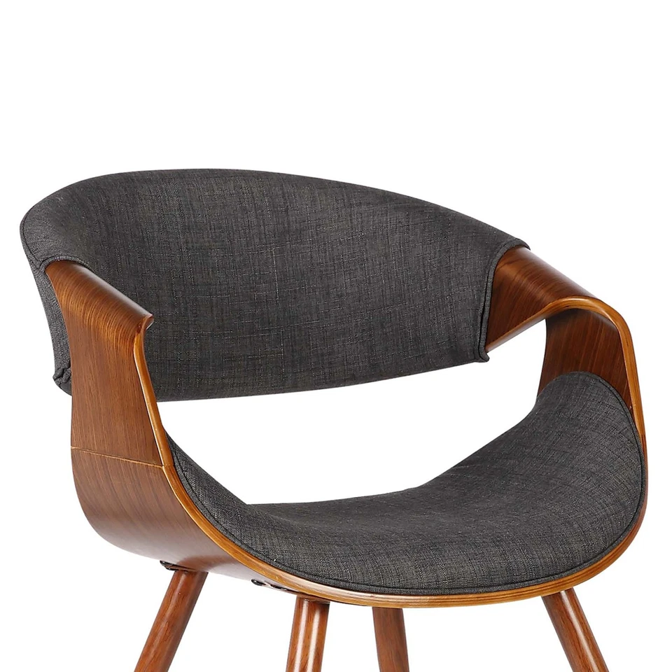 Butterfly Mid-Century Dining Chair in Walnut Finish and Charcoal Fabric - Image 3 of 4
