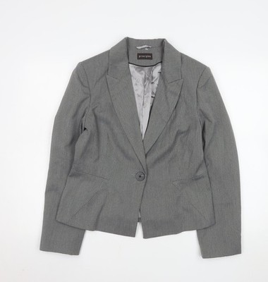 Principles Damen grau Größe 14 klassische einreihige Anzugjacke