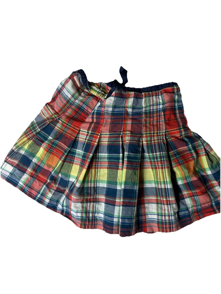 POLO RALPH LAUREN Niña Talla 5 Multi Cuadros Elastizado Cintura Falda Forrada Usada en Excelente Condición Foto 2 de 4