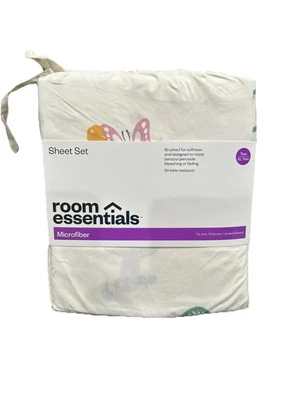Twin / XL Twin Sheet Set Microfiber Room Essentials Mushrooms & Insects Design