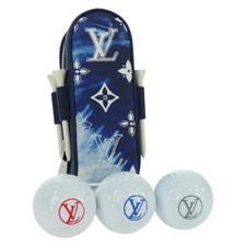 LOUIS VUITTON Bandana Golf Andrews Golf Ball Case Blue GI0768 LV Auth 168047SAM