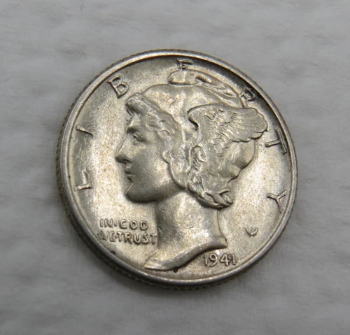 1941 P Mercury Dime - AU/Uncirculated - Nice Luster - 90% Silver 10 Cent US Coin