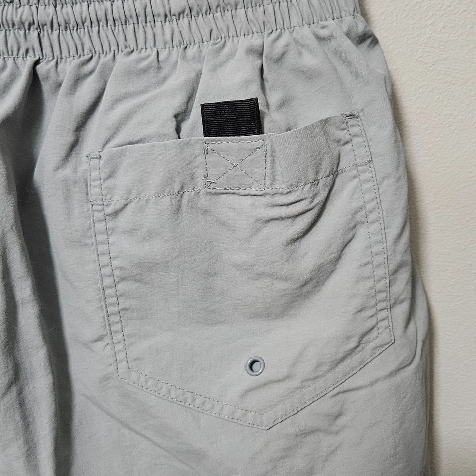St John’s Bay Swim Trunks Mens Med Gray Nylon Mesh Lined Elastic Waist Vacation - Image 3 of 4