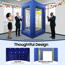 Inflatable Money Machine Booth Cash Grab Game Cube For Business Event Promotion