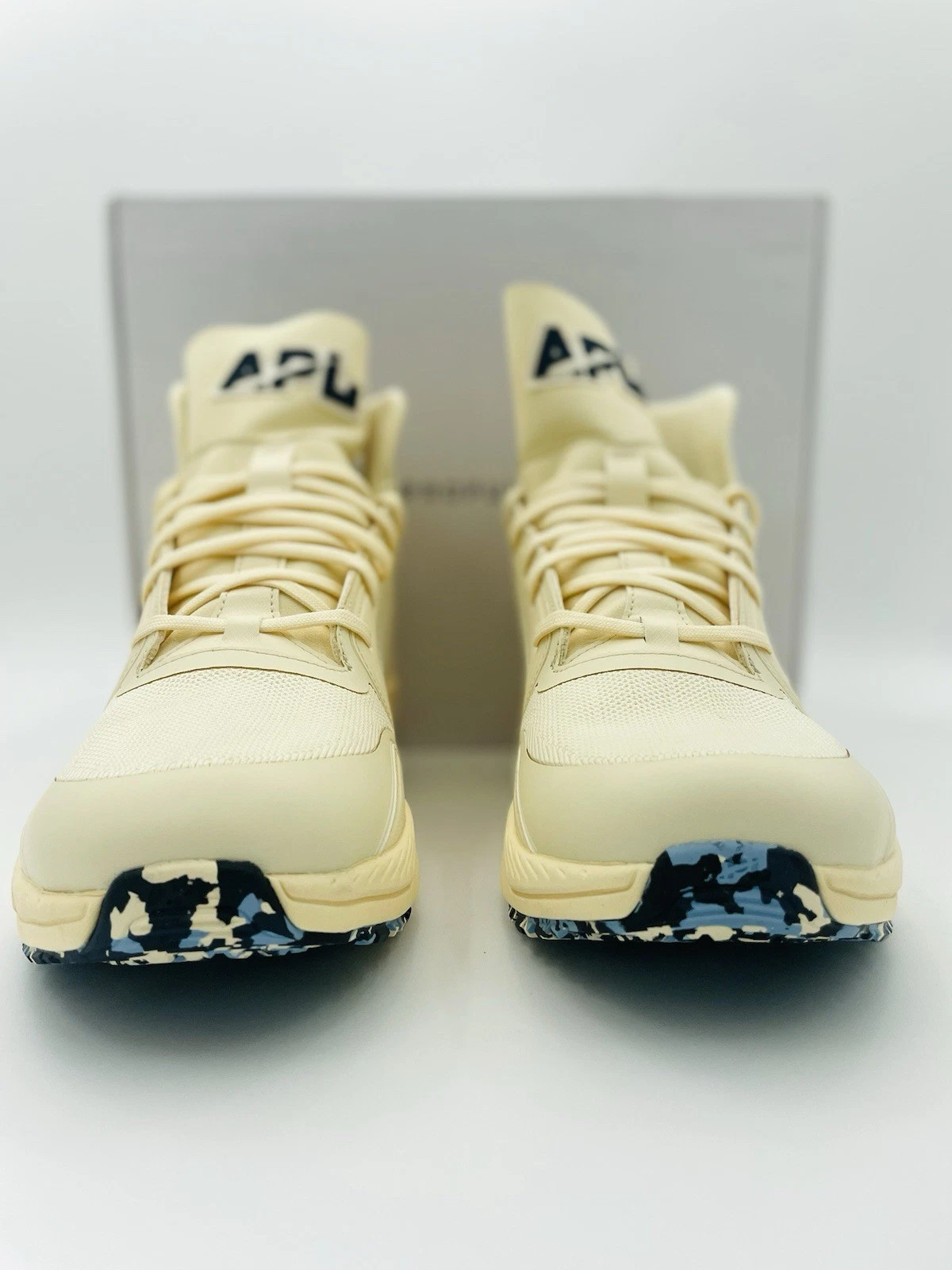 APL Men's 12 Techloom Defender Shoes Vanilla/Midnight/Ice Blue MSRP $345