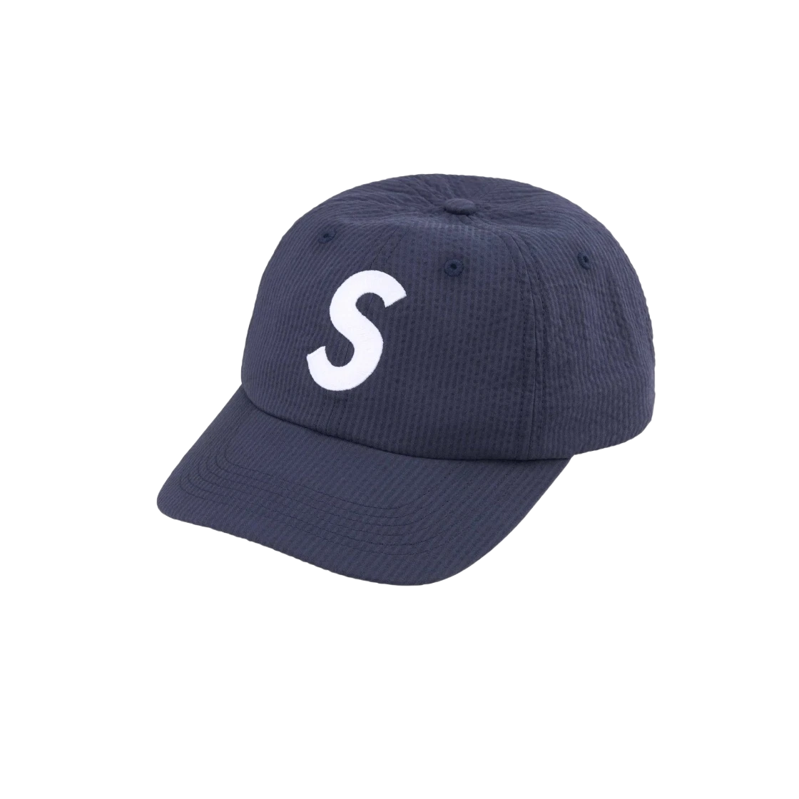 Supreme Seersucker S Logo 6 panneaux bleu marine   24SS