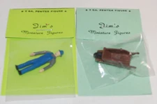 Metal Figure Man And Wheelbarrow O O-27 Gauge, For Lionel Marx Train Layout