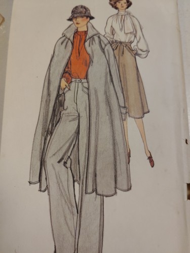 Trench Coat Skirt Pants Top Scarf 8 Vogue 1278 Sewing Pattern VTG Designer Beene - Picture 3 of 8