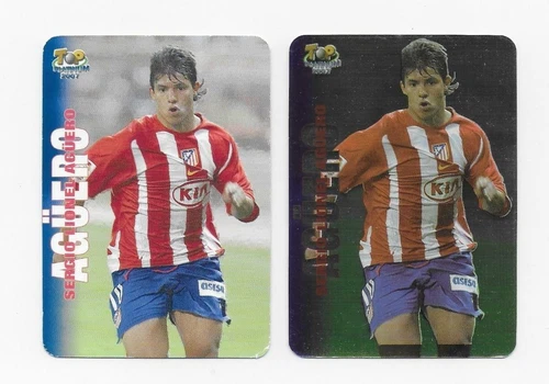 # 762 SERGIO AGUERO, SET X 2 ROOKIE CARDS TOP PLATINUM, MUNDICROMO 2006 2007