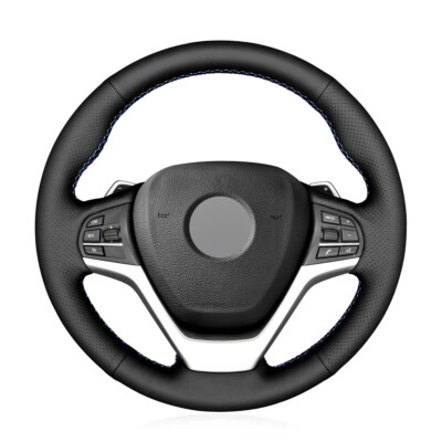 Alcantera Steering Wheel Wrap Real Leather Wheel Cover for BMW X5 F15 X5 M F85 J