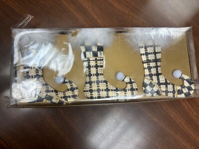 Mackenzie Childs GOLDEN HOUR STOCKING ORNAMENTS --SET OF 3- NEW IN BOX