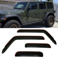 In-channel Smoke Window Visors Sun Vent Guard Fit For Jeep Wrangler 2018-2024 In-channel Smoke Window Visors Sun Vent Guard Fit For Jeep Wrangler 2018-2024