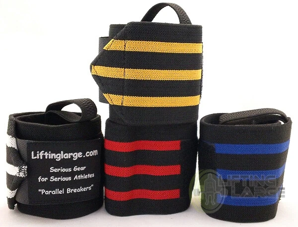LIFTING LARGE Parallel Breaker's Powerlifting Wrist Wraps 12 inch, 24 inch or 36 inch Pair