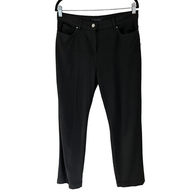 WEEKEND MaxMara FIT W13 Black Pants Strait Cut Trousers Size Med