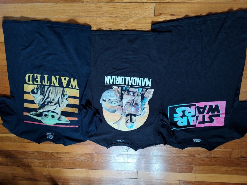 Three Piece Lot Star Wars T-shirts Men's Size Small