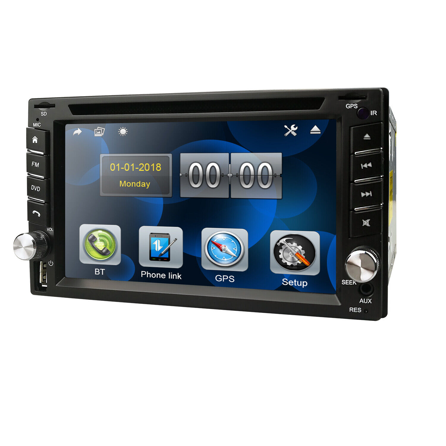 AUTORADIO MIT GPS NAVIGATION NAVI BT AUX TOUCHSCREEN DVD CD USB DOPPEL 2 DIN DAB