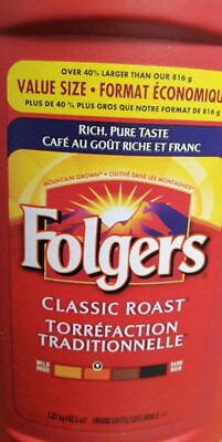Folgers Classic Roast Ground Coffee, 1.21kg