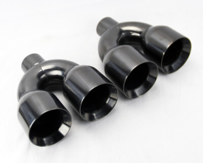 Dual 4'' Quad Staggered Titanium Exhaust Tips Fits Audi S5 2008-2016