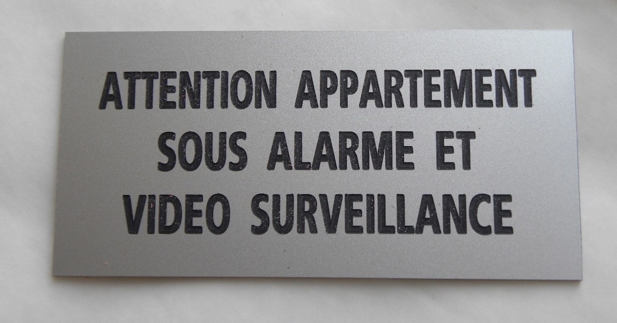 Plaque Gravée "ATTENTION MAISON SOUS ALARME" - 75x150 Mm, Sécurité, Dissuasive