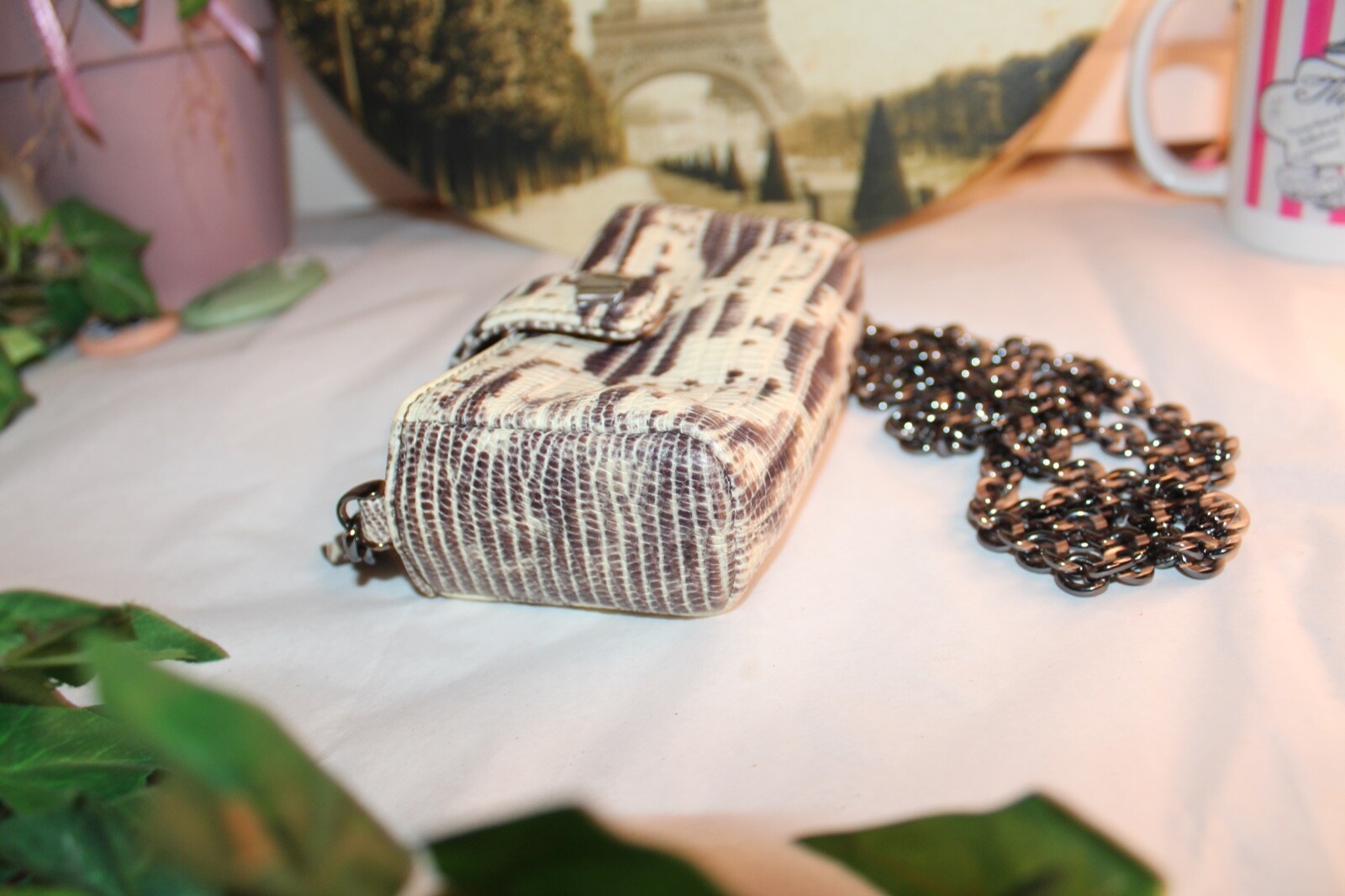 ECLECTIC HENRI BENDEL MINI PYTHON" RARE" CHAIN CR… - image 9