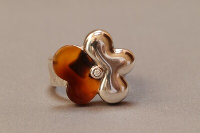 Designer Ring - Blüte mit Zirkonia - massiv Sterling Silber - 925 - Brillant Cut