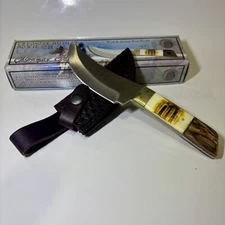Chipaway Cutlery Creosote Bush Skinner Hunter Bone Knife  & Leather Sheath
