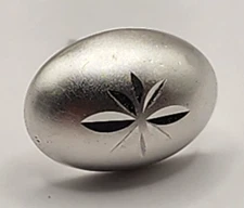 Vintage Tie Tack Tie Pin Silver Tone ATOMIC MCM Incised Starburst on Domed Oval