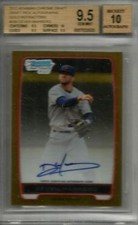 Deven Marrero 2012 Bowman Chrome Gold Refractor Autograph #39/50 BGS 9.5