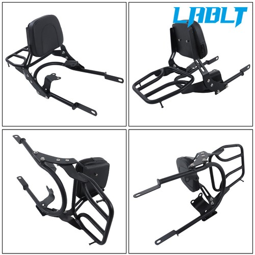 NEW Backrest Sissy Bar w/ Luggage Rack For Bonneville T100 T120 2017-2023 Black - Picture 4 of 12