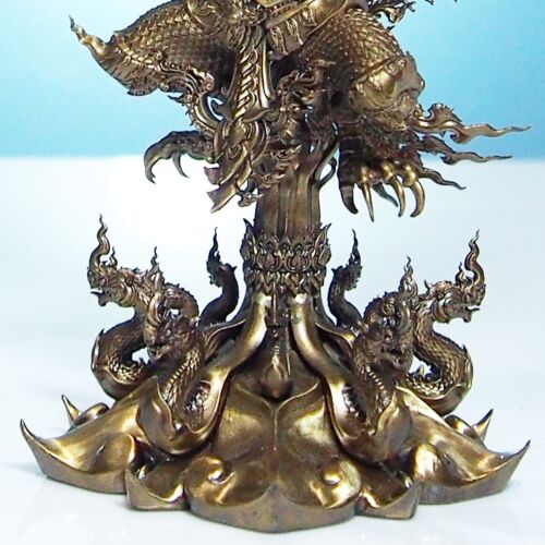 Thai Amulet GARUDA Phaya Krut Phisthan 5" Tall Statue Bronze Wat PaKrekee BE2564 - Picture 15 of 23