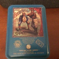 Vintage Game Series of NY Historical Society Home Baseball Dice Game in Tin Used
