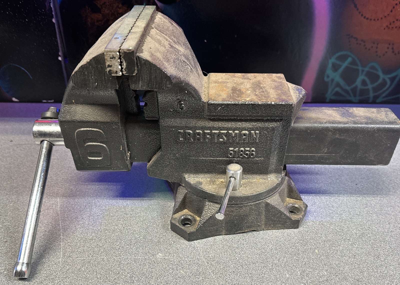 “USED” [Craftsman] [Vintage 6” Bench Vise] [51856] 6 Inches 4 Bolt