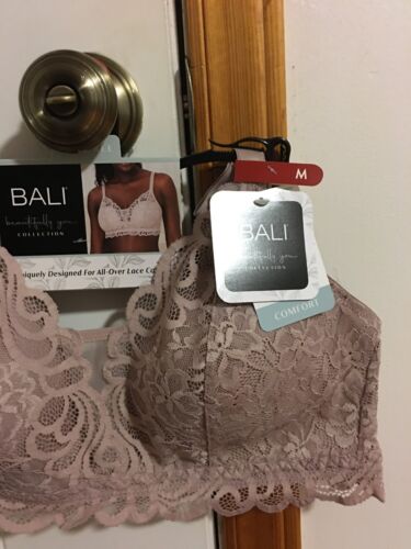 BRAND NEW WOMEN'S SIZE MEDIUM BALI BEAUTIFULLY YOU LACE WIRELESS BRA - Picture 3 of 11
