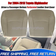 2004-2013 For Highlander Both Driver & Passenger Bottom Leather Seat Cover Tan