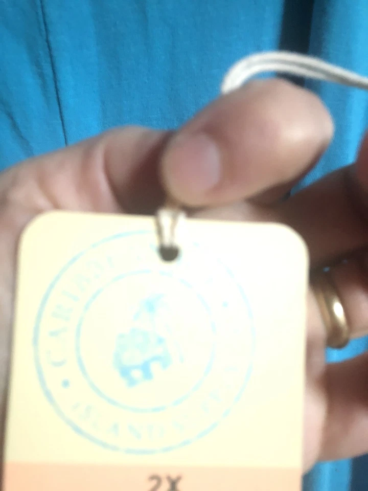 Nuevo con etiquetas Pantalones recortados de yoga salón perezoso tejido azul aguamarina Caribbean Joe 2X Foto 4 de 4