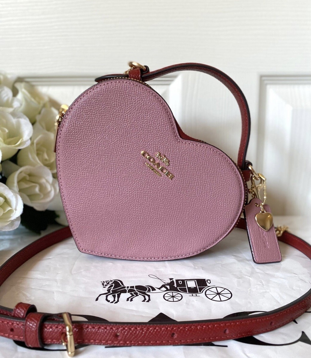 NWT Coach Heart Crossbody In Colorblock c6952 Pink 195031389856| eBay
