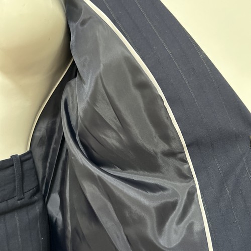 Worthington Damen 2 Teiler Hosenanzug Jacke Gr. 16 Hosen Gr. 12 Nadelstreifen dunkelblau - Bild 8 von 21