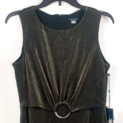 Tommy Hilfiger Metallic Stretch A-Line Dress Black Gold Sz 8 New Cocktail Party | eBay Tommy Hilfiger Metallic Stretch A-Line Dress Black Gold Sz 8 New Cocktail Party | eBay
