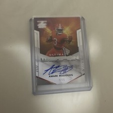 2021 Leaf Ultimate Draft Weapon Silver Spectrum /15 Amari Rodgers Rookie Auto RC