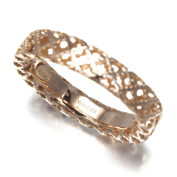 Auth GUCCI Ring Diamantissima US5.5-5.75 18K 750 Rose Gold