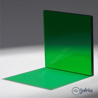 1/4'' 2092 Transparent Green Cell Cast Acrylic Sheet  24'' x 24''