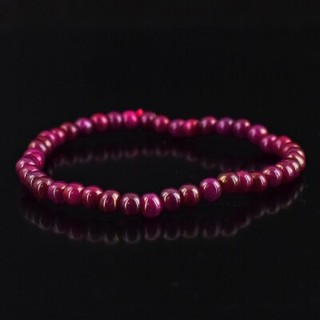 Pink Ruby Enhanced Beaded Round Shape 45 Cts Stretchable Bracelet VK 46 E579