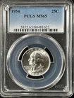 1954  25C Washington Quarter Dollar PCGS MS65  80481622