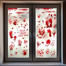 Halloween Bloody Window Cling, 9 Sheets 95 PCS Double Sided Party Decorations