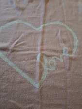 Pottery Barn Kids Heart Pink White Love Knit Girls Infant Baby Blanket 30"40"