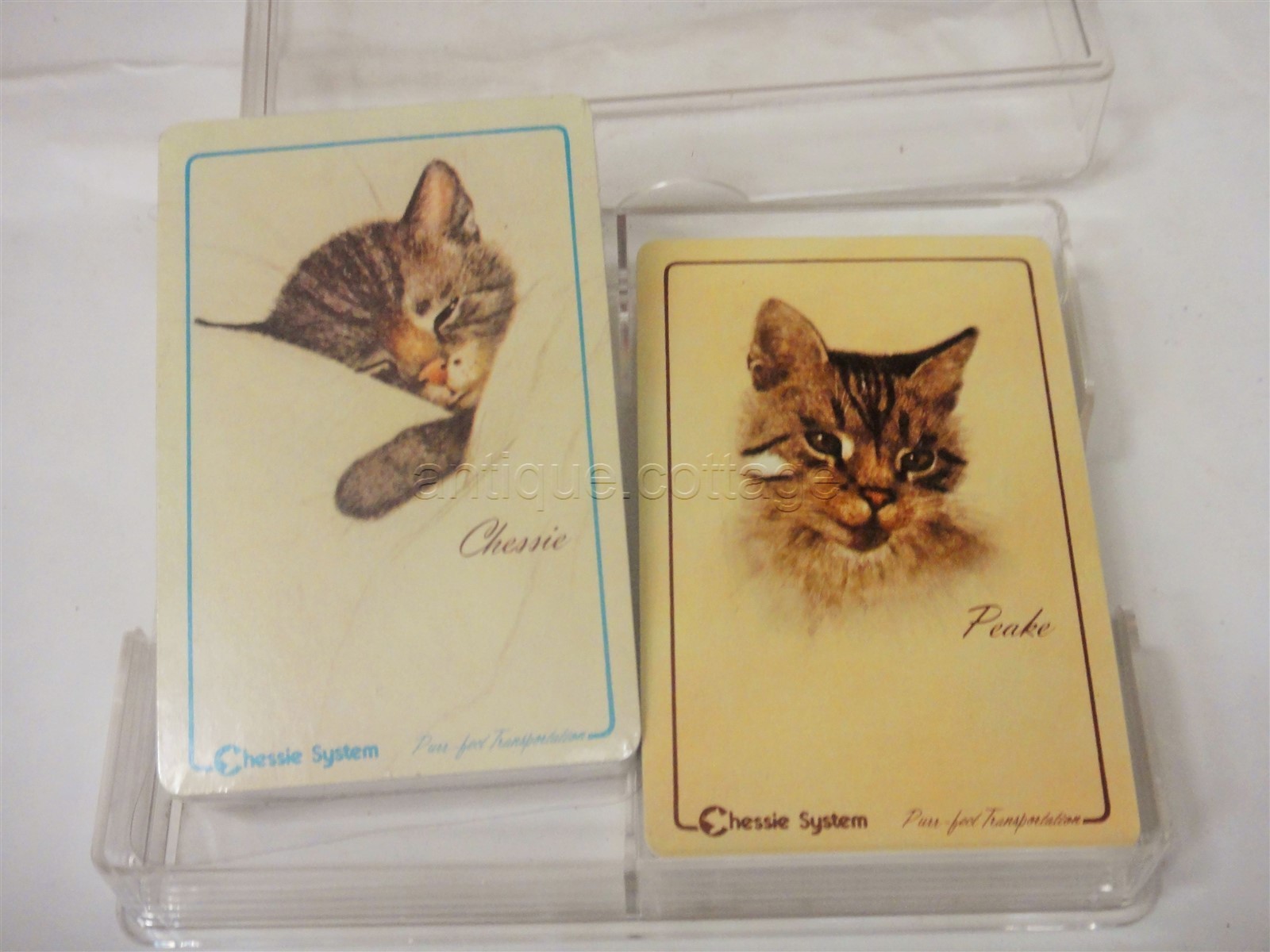 vintage SEALED unused B&O RR Chessie Peake PLAYING CARDS w CASE