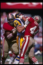 Running back Tom Rathman San Francisco 49ers blocks Los Angeles Ra- Old Photo