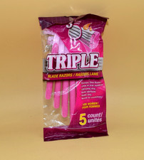 Assured Triple Blade 5 Disposable Razors For Women Pink