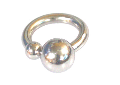 2g 1 inch Double Screwball Monster Dong Ball Prince Albert Nipple Ear Ring Sexy