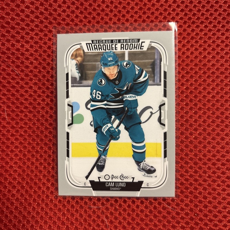 O-Pee-Chee 2025-26 Marquee Rookie Cam Lund #555 San Jose Sharks Hockey Card